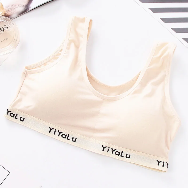 Skin Color Young Girls Cotton Underwear Teenage Training Bra Sports Bra Top For Teens 8-14 Years Adolescente Lingerie Teen Bras - Цвет: Skin Color