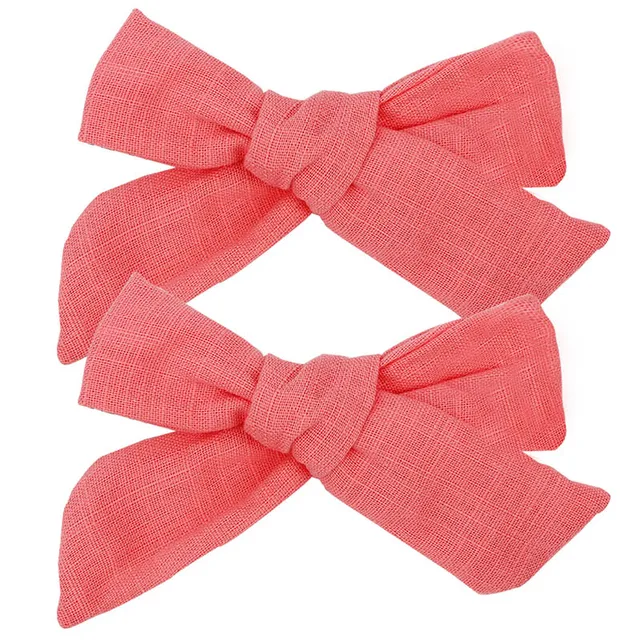 2021 New Solid Cotton Hiar Bows With Clip For Baby Girls Hair Clips Barrettes Hairpins Hair Accessories Kid Handmade заколки 2 PCS