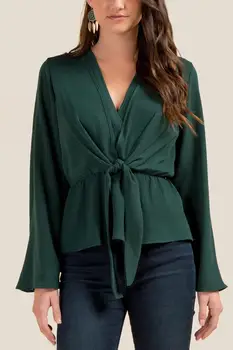 

women summer new fashion V-collar long sleeves and elegant and a new style of leisure women's