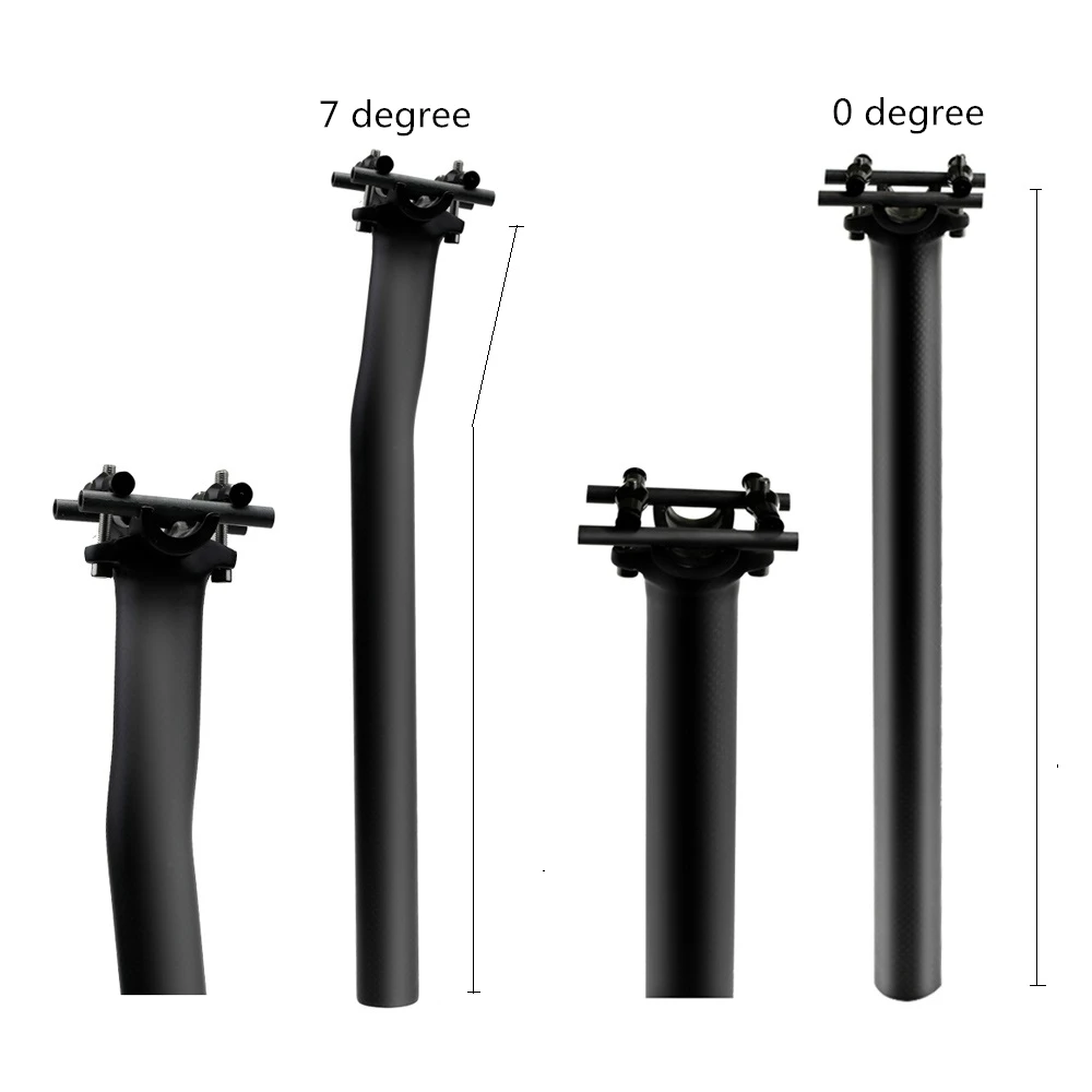 EC90 Подседельный штырь из углеволокна Горный/дорожный велосипед Подседельный штырь для горного велосипеда труба из углеродистого волокна 3K Цвет: черный матовый 27,2/31,6*350/400 мм Аксессуары для велосипеда подседельный штырь
