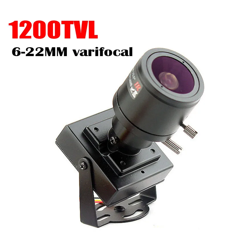 Микро видео 6-22 мм объектив варифокальная мини-камера 1200tvl Регулируемый объектив металлическая камера видеонаблюдения CCTV Автомобильная обгонная камера