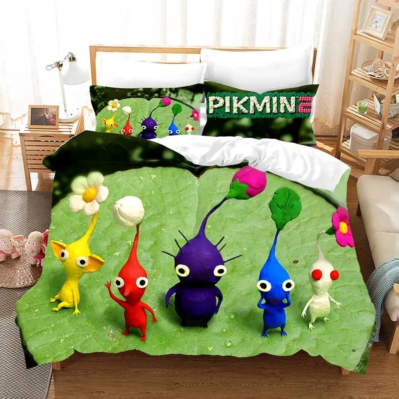 PIKMIN мультяшный Игровой Комплект постельного белья, пододеяльники, наволочки, детская комната, Декор, одеяло, Комплект постельного белья, постельное белье, Комплект постельного белья - Цвет: 3