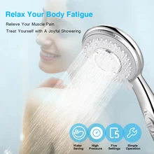 5 режимов ABS пластиковая душевая головка для ванной комнаты круглая хромированная дождевая Насадка для воды классический дизайн комплект с 1,5 м Гибкий Душевой Шланг