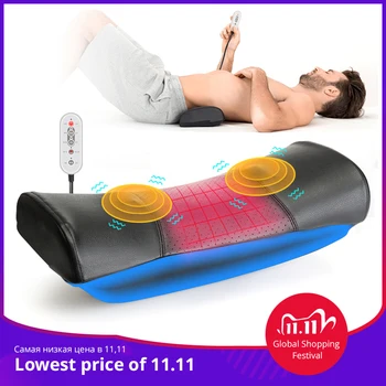

Electric Waist Massager Lumbar Spine Traction Device Back Heating Vibration Massage Pillow Air Compression Lumba Support Cushion