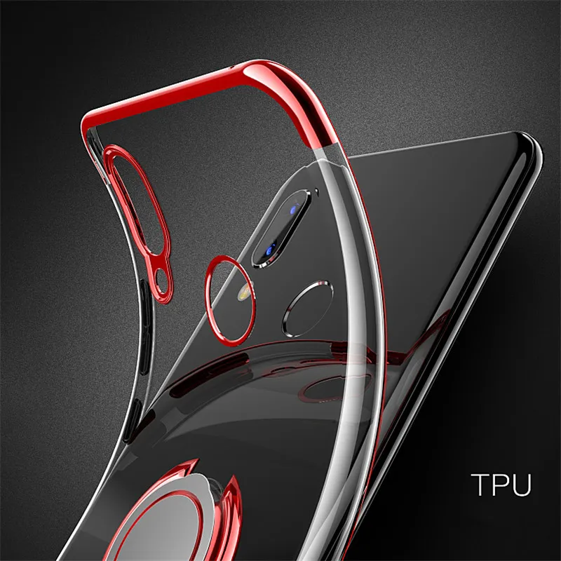 Автомобильный магнитный держатель чехол для samsung Galaxy A50 A7 A9 A30 A40 A60 A70 S10 S9 S8 J4 J6 Plus прозрачный чехол с кольцом-держателем Coque