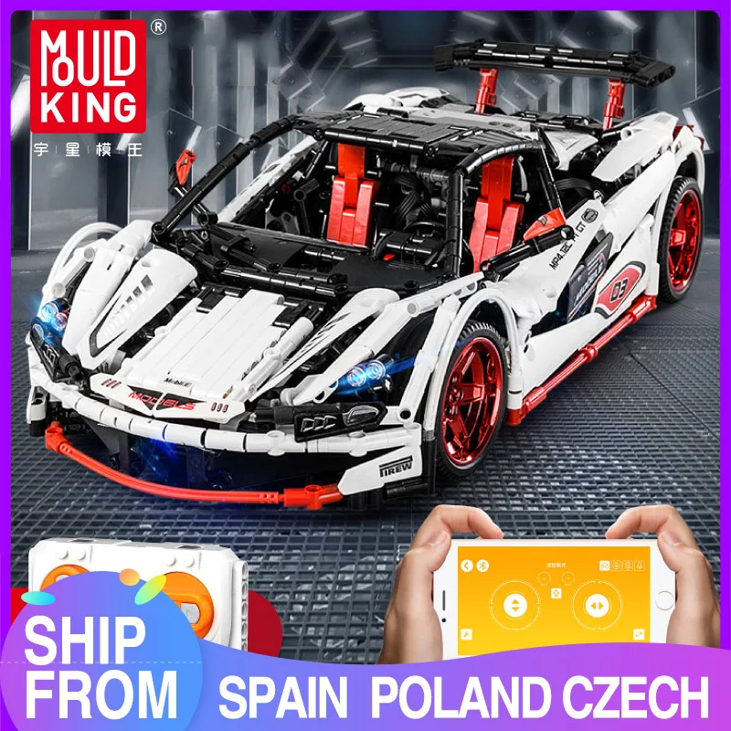 Высокотехнологичные дорожные строительные блоки Mold KING MOC P1 Super Hypercar Roadsters наборы