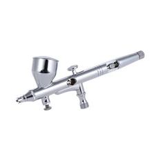 Гравитационная подача двойного действия Аэрограф воздуха кисти комплект пистолет-распылитель набор с воздушный шланг-игла сопло 9cc цвет чашки для окраски