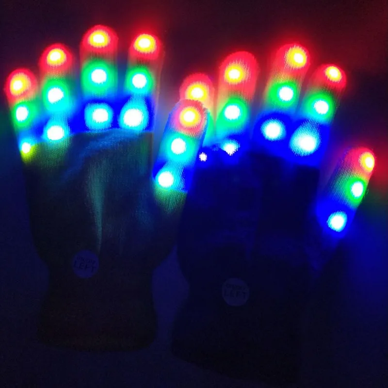 1 шт./пара детей светодиодный перчатки Утепленная одежда перчатки палец светильник вечерние поставки хореографии опора