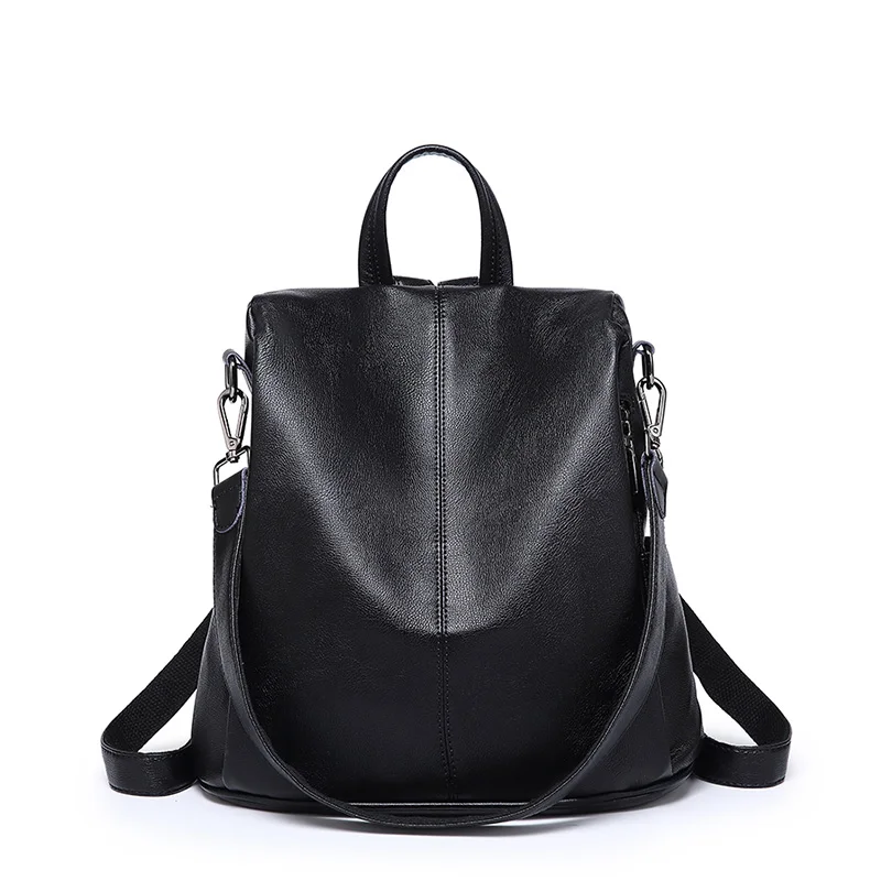 Lovevook, женский рюкзак, Ретро стиль, анти-вор, рюкзаки, школьный рюкзак для девочек-подростков, искусственная кожа, большие сумки на плечо для путешествий - Цвет: black-3