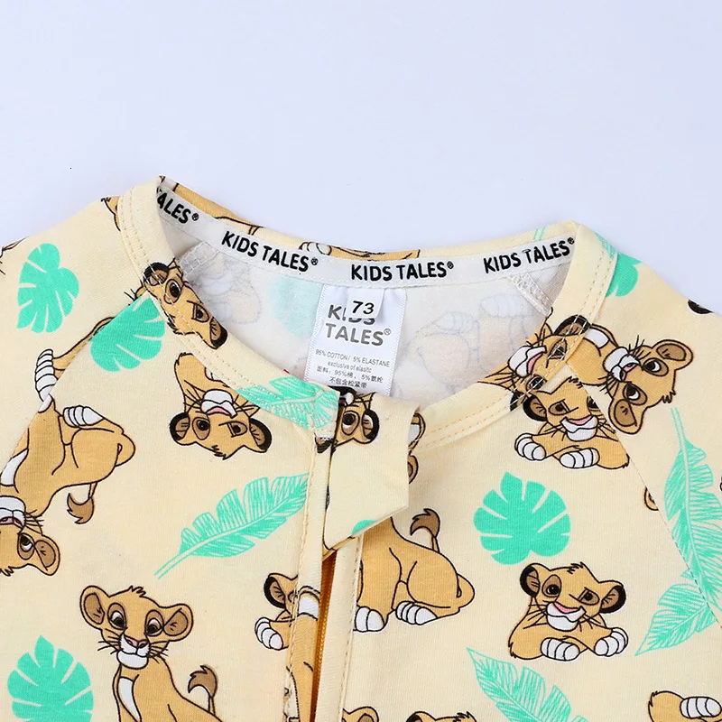 Летняя одежда для новорожденных мальчиков с рисунком короля льва; Ropa Bebe; комбинезон с короткими рукавами и треугольниками для маленьких девочек; комбинезон; костюм