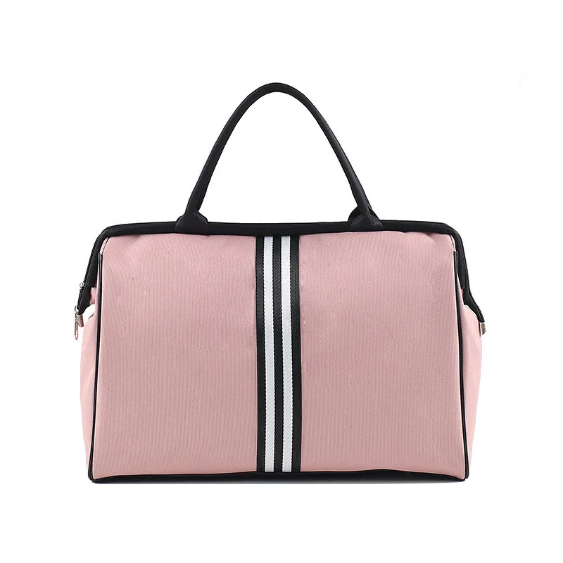 Женская дорожная сумка, выходные спортивные фитнес-сумки, мужские/женские сумки, сумка через плечо, унисекс, сумки на плечо, полосатая пляжная сумка LGX106 - Цвет: Pink 01