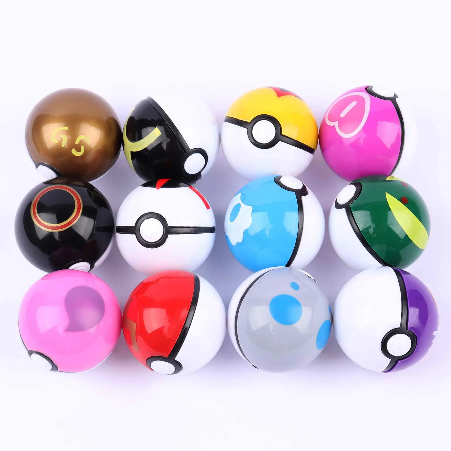 12 Pcs Pokemon Christmas Pikachu Action Figure Pokemon Game Poke Ball Model  Anime Figure Dolls Toy For Children Gift Pokeball