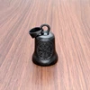 Punk Stainless Steel Black Plated "Helm Of Awe" And "Viking Vegvisir" Viking Rune Compass Bell Pendant 1