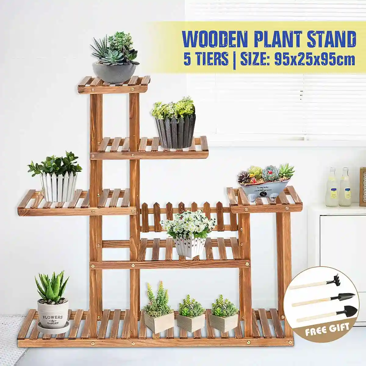 9 Wooden Flower Rack Plant Stand Multi Flower Stand Shelves Bonsai Display Shelf Yard Garden Patio Balcony Flower Stands 9 Wooden Flower Rack Plant Stand Multi Flower Stand Shelves Bonsai Display Shelf Yard Garden Patio Balcony Flower Stands