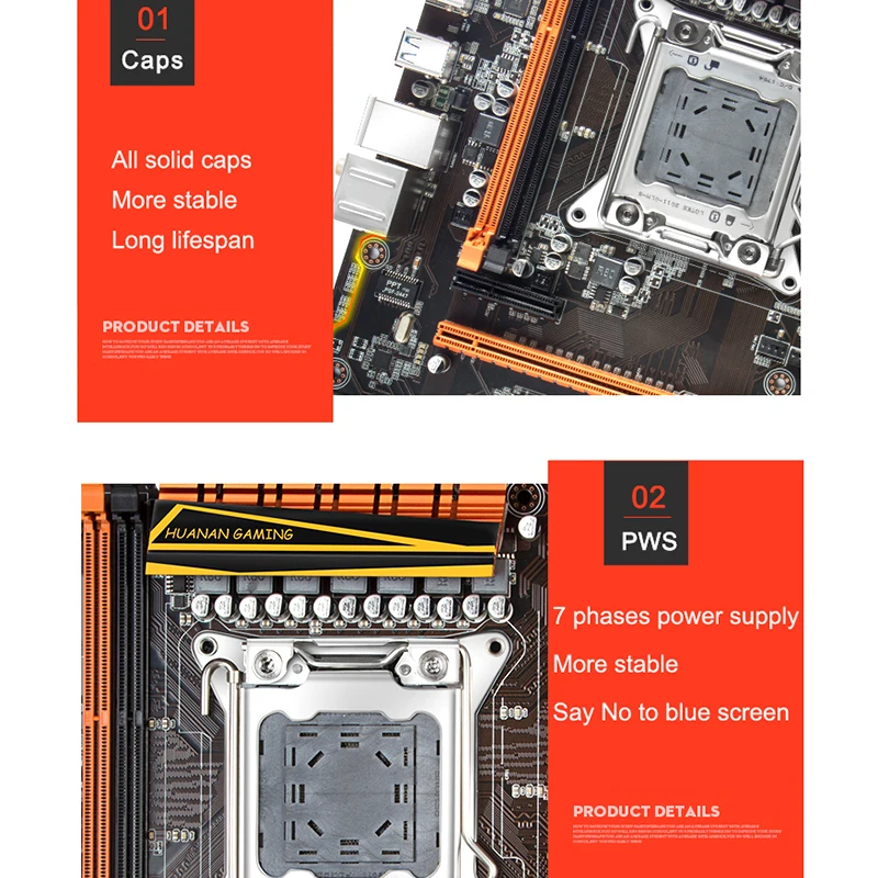 Материнская плата HUANANZHI с M.2 слотом Deluxe X79 с процессором Intel Xeon E5 2650 V2 ram 32G(4x8G) REG ECC
