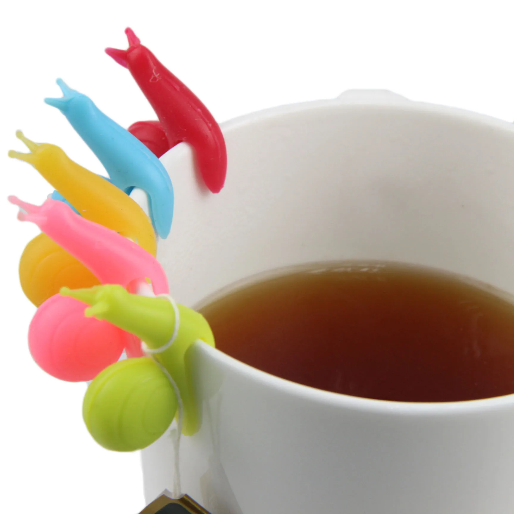 

Cute Candy Colors Snail Shape Silicone For Mug Cup Tea Bag Holder Tea Tools Gift Random Color Silicone Tea Bag Holder