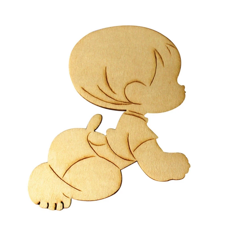 

10pcs Wooden Blank Baby Shapes Tags Craft Card Making Ideal For Scrapbooking, Gift Tags, Christmas, Weddings Or Hanging Art Deco