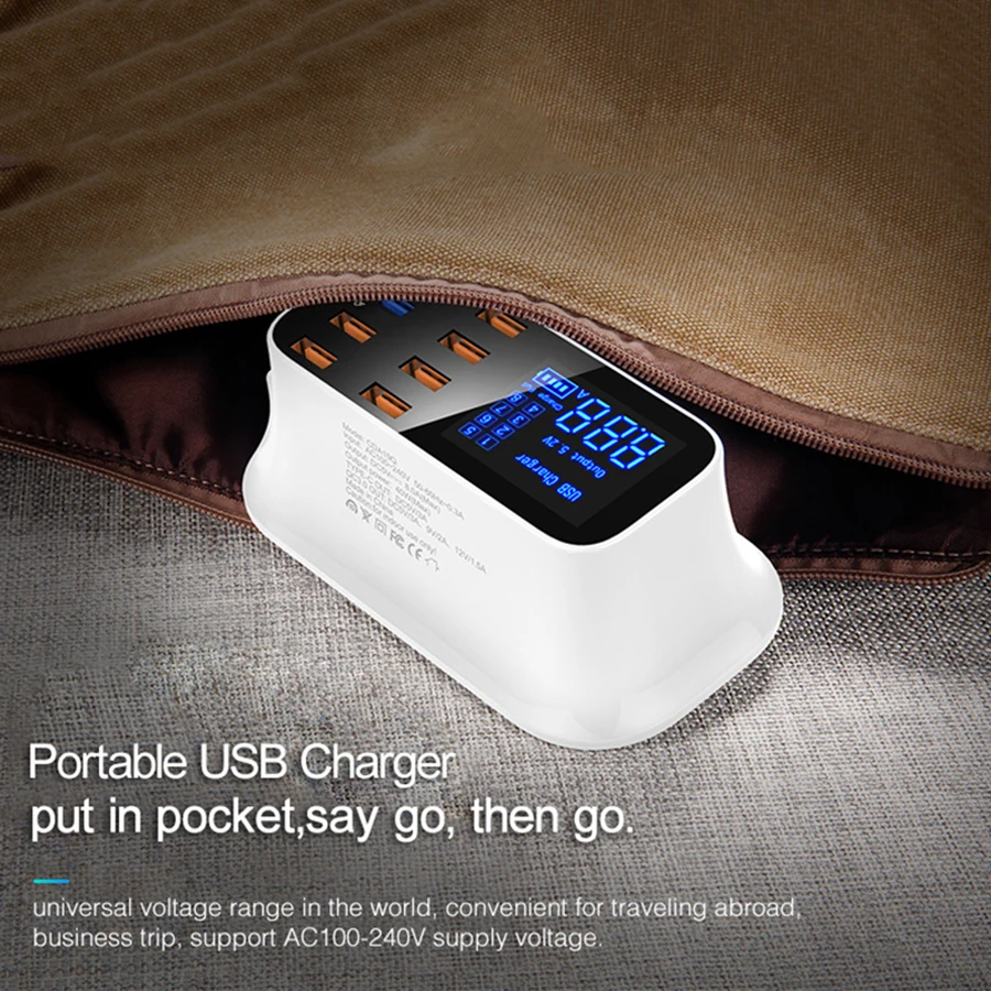 Somas Quick Charge 3,0 Smart usb type C зарядная станция 45 Вт 8 портов Быстрая зарядка телефон планшет USB зарядное устройство для iPhone samsung