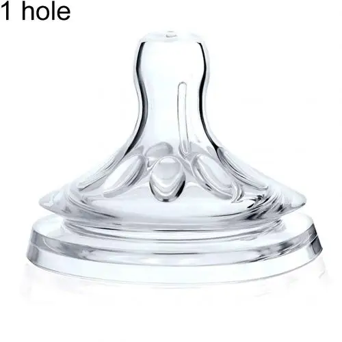 1 Hole Мягкая безопасная силиконовая соска-соска для новорожденных, натуральные гибкие Сменные аксессуары для бутылочки для молока с широким горлышком - Цвет: 1 Hole