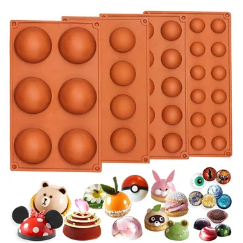 

Chocolate Sphere Silicone Baking Pan Mold Tray Non-Stick for Half Ball Chocolate Tool for Cake Decorating Candy DIY Pastry Tools