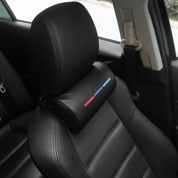 

Car Styling Seat Neck Pillow Protection PU Auto Headrest Support Rest Travelling Car Headrest Neck for BMW ///M Accesories