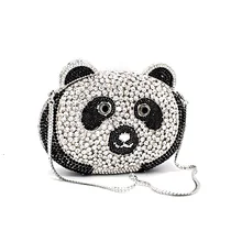 Специальная дизайнерская женская сумка в виде птицы, вечерняя сумочка, Кристальный Медвежонок с пандой и бриллиантами, клатчи для свадебной вечеринки