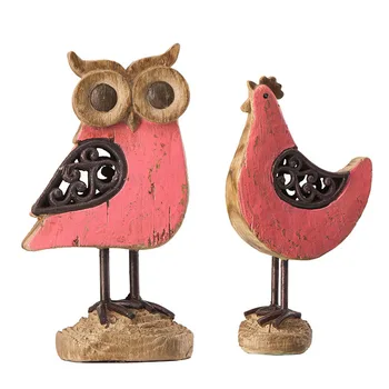

Nostalgic Antique Resin Figurines Handmade Animal Owl Crafts Home Decoration Accessories Desktop Display Ornaments Kids Toys