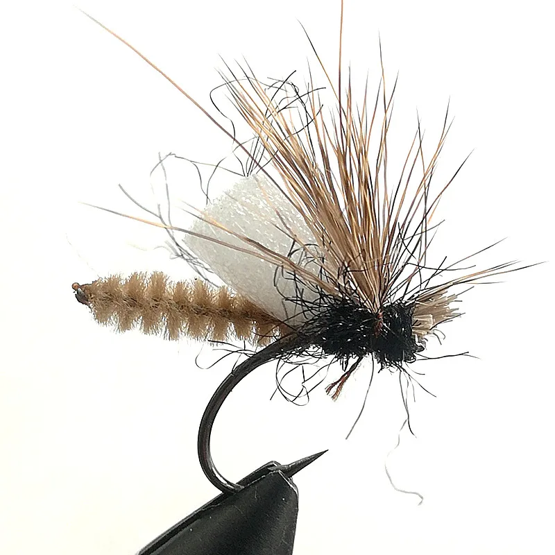 18pcs fishing fly lures insect dry floating type artificial fly bait Trout bait fishing Tackle