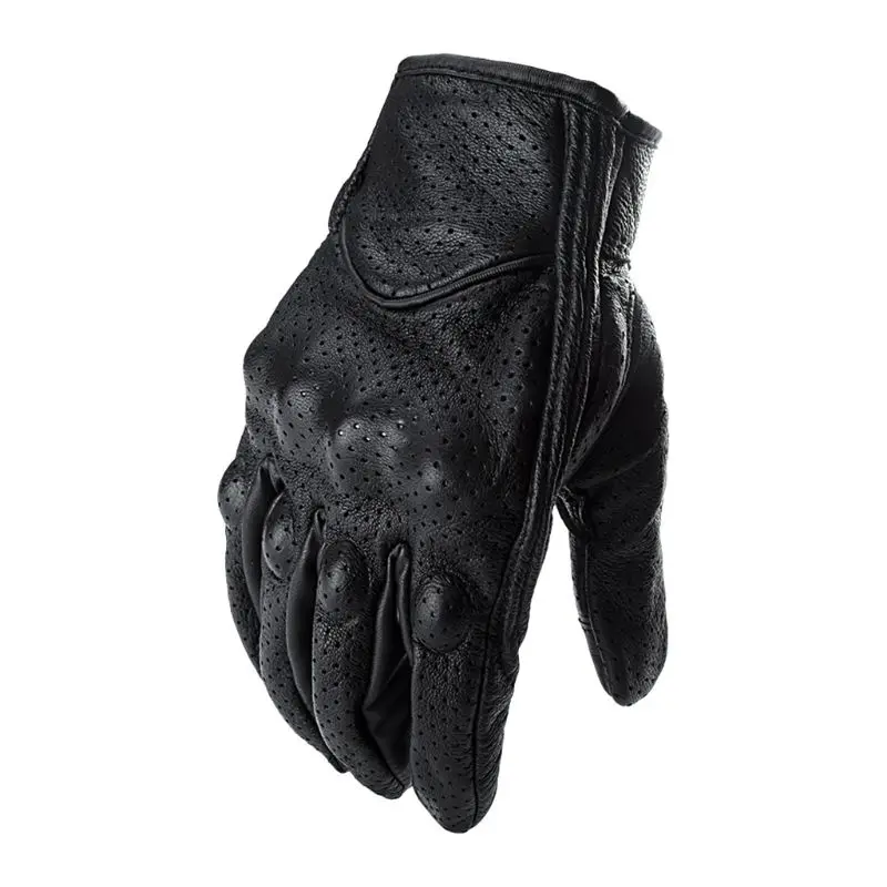 Motorcycle Gloves Leather Touch Screen Men Genuine Leather Cycling Moto Glove