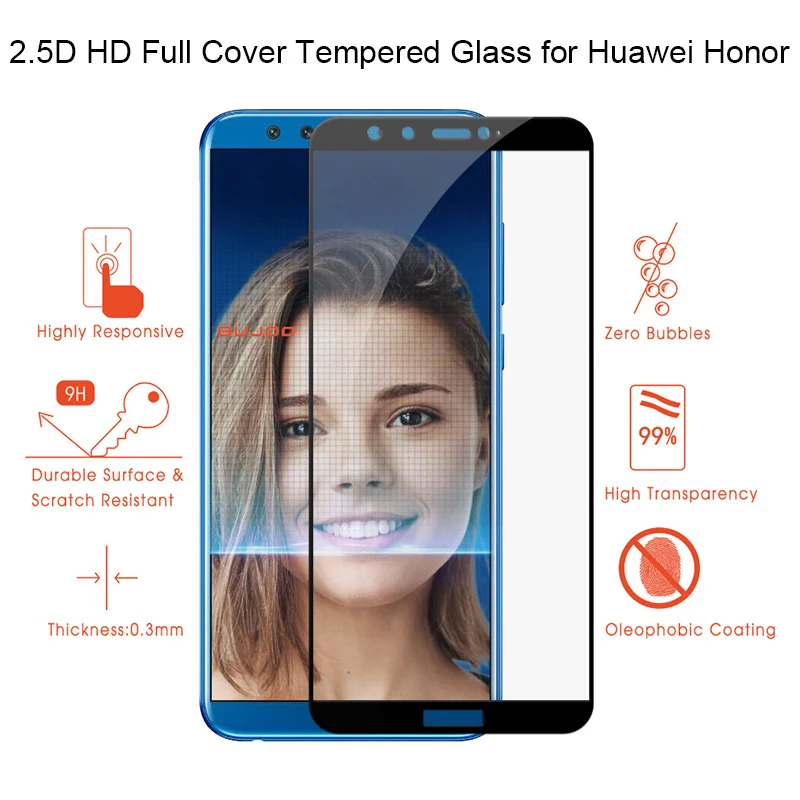 Защитное стекло на экран Honor 8 9 10 светильник Lite для Y9 2018 2019 закаленное 7S 8X 7X 6X