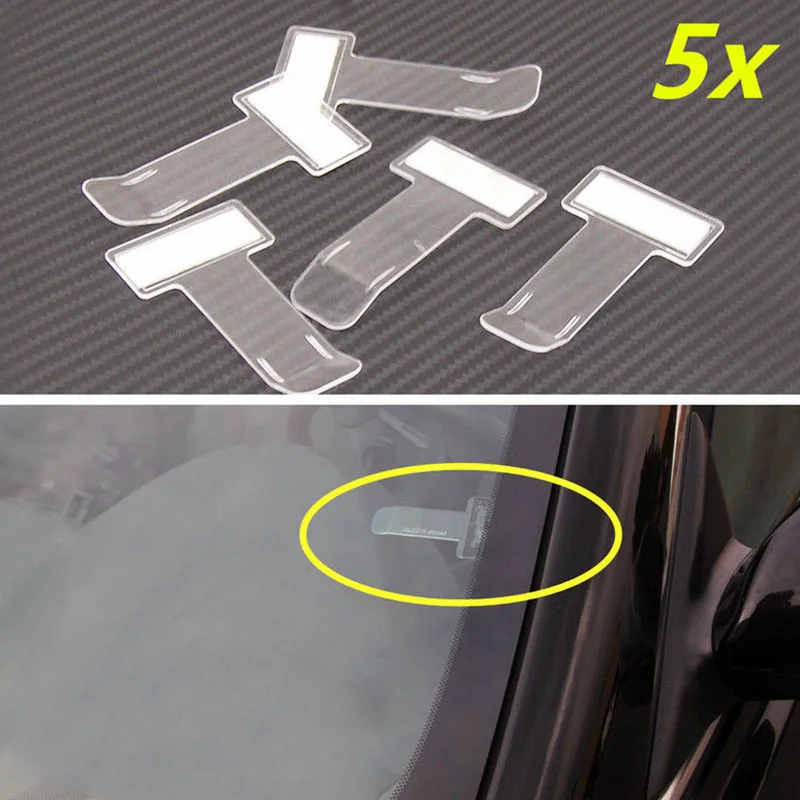 5 шт. Автомобильный держатель для пропуска на парковку, самоклеющиеся прозрачные ветровые стекла для холодильника, держатель для заметок, практичная универсальная наклейка - Название цвета: 5pcs