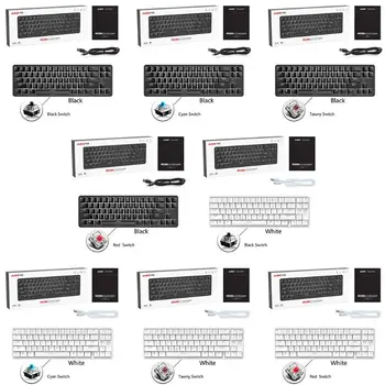 

Wired Bluetooth 68 Keys with Anti-ghosting Design Mechanical Keyboard for Ajazz