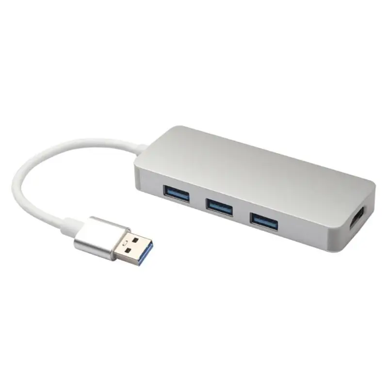 4 в 1 USB док-станция USB3.0 до 3 портов USB3.0 1080P HDMI видео адаптер алюминиевый конвертер сплавов для ПК ноутбука рабочего стола