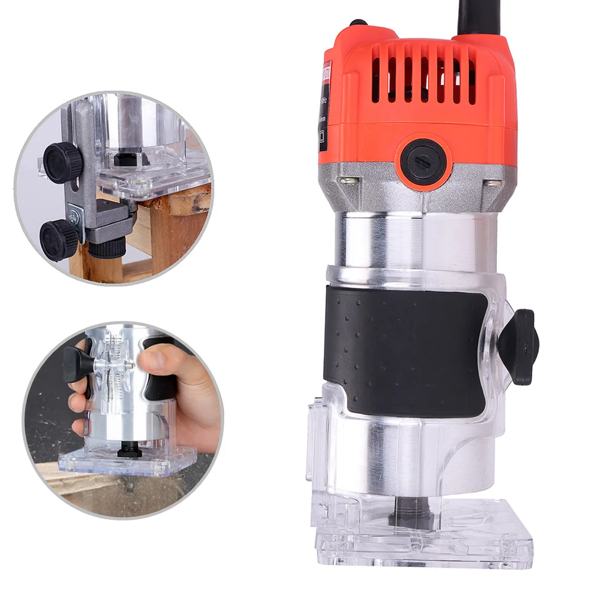 Electric Trimmer Laminator Wood Router 110V 750W 35000PRM 1/4'' Tool Machine Electric Hand Trimmer Wood Laminator Router Joiners