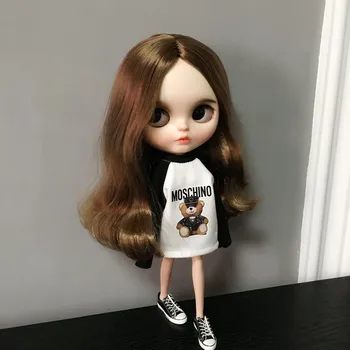 

blyth clothes suitable for joint Doll Bear print T-shirt for OB24 for Monster high doll