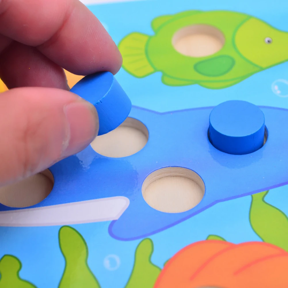 Мультяшные деревянные головоломки доска Tangram Цвет обучения Развивающие детские игрушки новинка