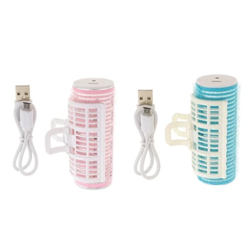 

USB Rechargeable Roller Hair Bangs Curler Clip Home Salon Clamp Hair Styling DIY Tool