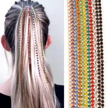 

1pcsWig Extension Chain Plated Hair Temperament Headdress Extension Fringe New Chain Barrettes European and American Fashion New