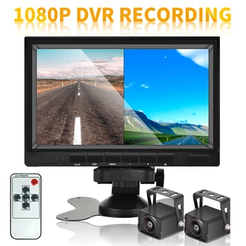 

Podofo 7 inch Car Rear View Backup Camera System with AHD 1080P Screen Split Monitor Reversing Camera Night Vision for Truck Bus