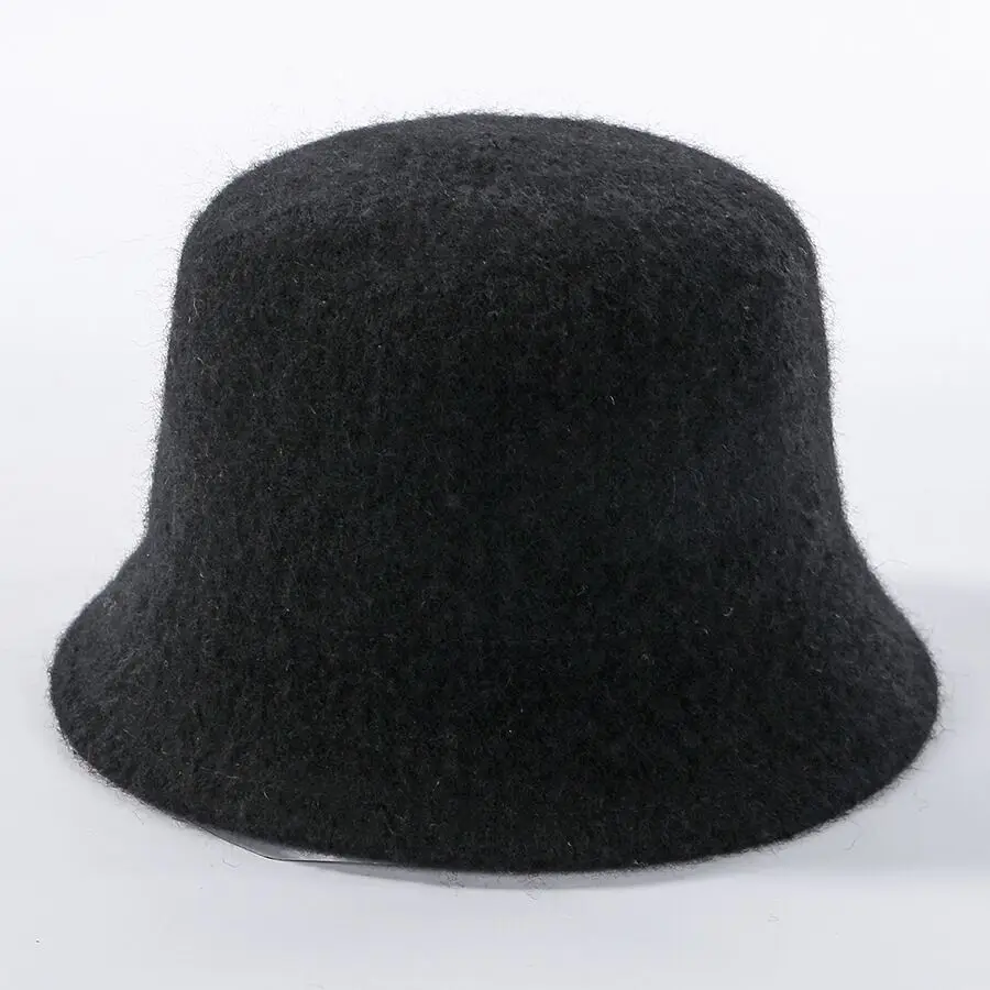 Зимняя шерстяная Кепка, женская шляпа в стиле хип-хоп, шерстяная Рыбацкая шляпа, женская простая Панама, японская плоская кепка 11,11 - Цвет: Black