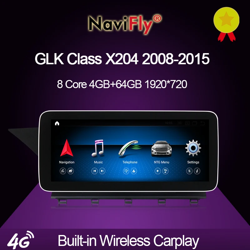 NaviFly Android 10 0 автомобильный DVD GPS плеер для Mercedes Benz GLK Class X204 GLK220 GLK300 GLK350 2008-2015 MSM8953 4G +