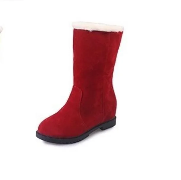MElikelin winter Casual warm snow boots women Round Toe flats Increase within Mid-calf botas women shoes mujer plus size 35-40
