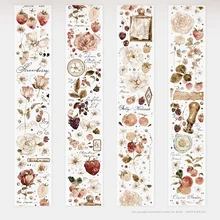 10 metri bellissimo nastro di carta Washi floreale nuovo Rose Berry adesivi per animali fiore erba base luminosa
