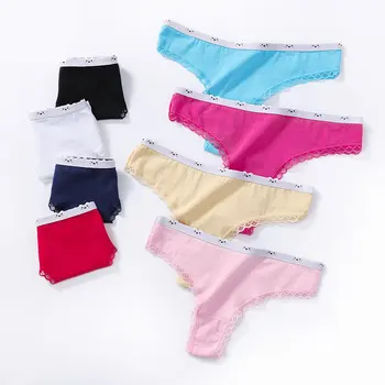 

6pcs/lot Girl Cotton G-strings & Thongs Panties Teenage Lingerie Female Intimates Seamless Soft Underwear Panty XS-XL 858p6