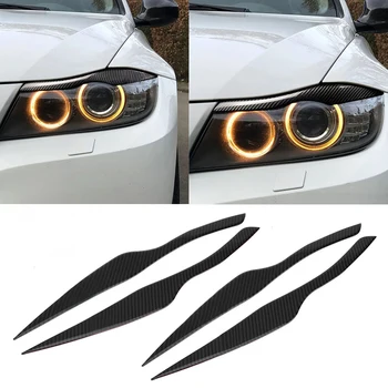 

1Pair Carbon Fiber Car Headlight Eyebrows Eyelid Cover Decoration Car Stickers For BMW 3 Series E90 E91 F30 F34 2006- 2011