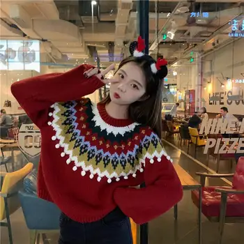 

2019 New style Christmas jumper for autumn and winter red sweater