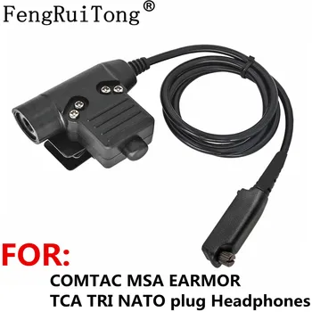 

Tactical U94 PTT For COMTAC MSA EARMOR TCA TRI NATO plug Headphones for Sepura Stp8000 Stp8030 Stp8035 stp8038 Radio