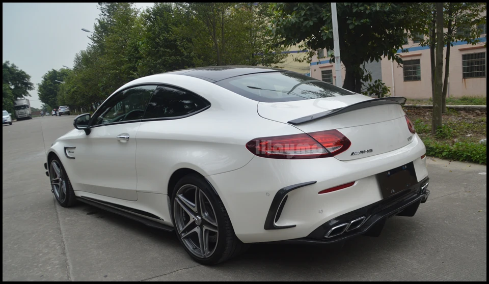 Дизайн psm Реальные углеродного волокна задний багажник спойлер для Benz c class coupe c200 c220 c250 2 двери- W205 c205 крыло спойлера