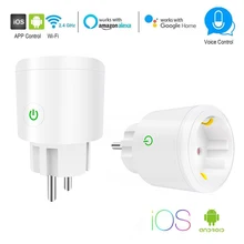 10A/16A ЕС wifi умная вилка с монитором питания, wifi Беспроводная умная розетка с Google Home Alexa Голосовое управление
