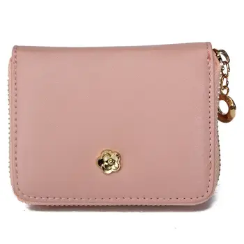 

Women's Wallet vintage wallet 2020 Metal Rose Leather Women Zipper Purse Tassels Card Holder Coin Pocket wallet portfel damski
